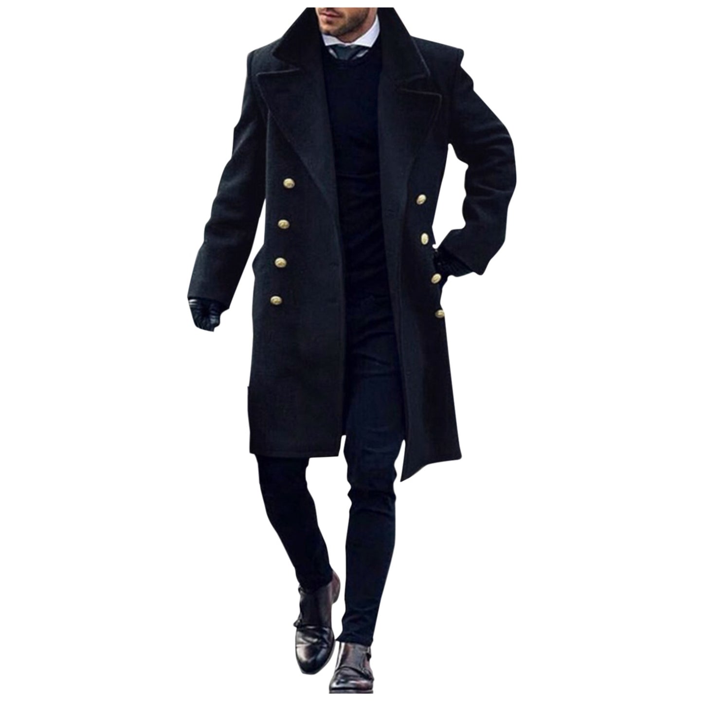 Men Wool Casual Business Trench Coat