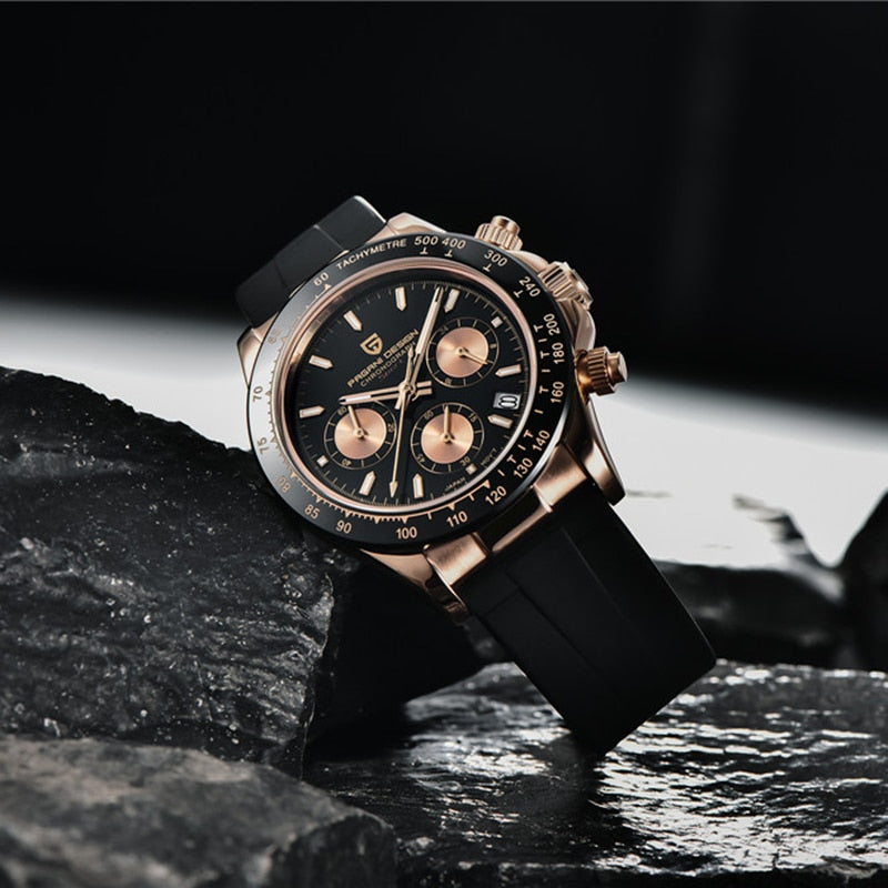 PAGANI DESIGN Rubber Strap Chronograph Watch