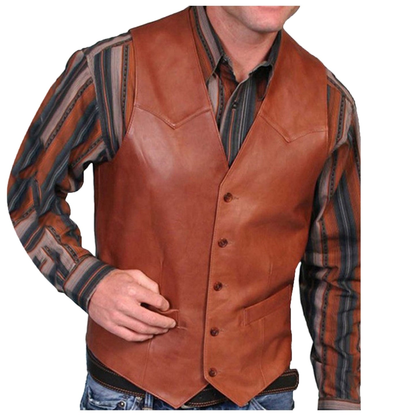 Mens Vest Retro V-Neck Solid Shirt