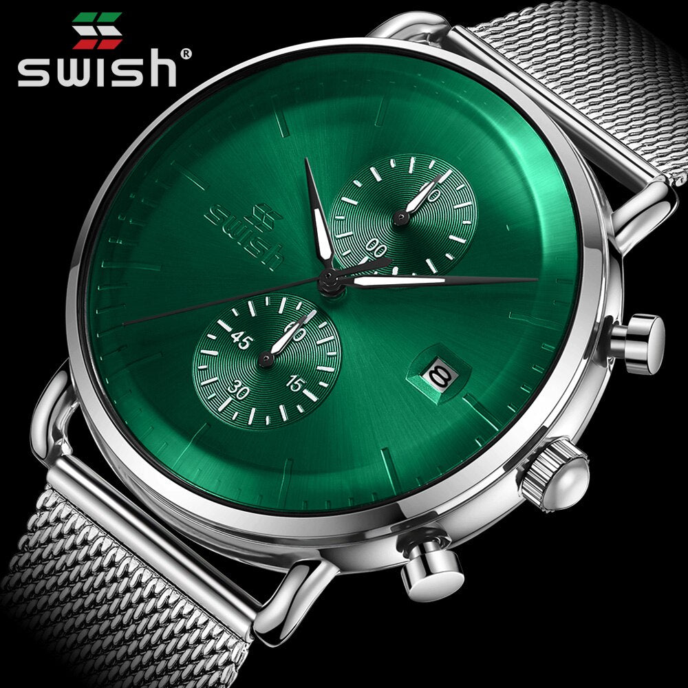 SWISH Fashion Green Mens Watches
