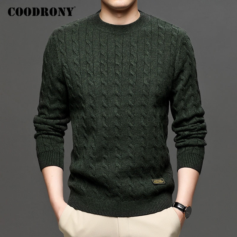 COODRONY Men Streetwear Fashion Knitwear Jumper Pullover