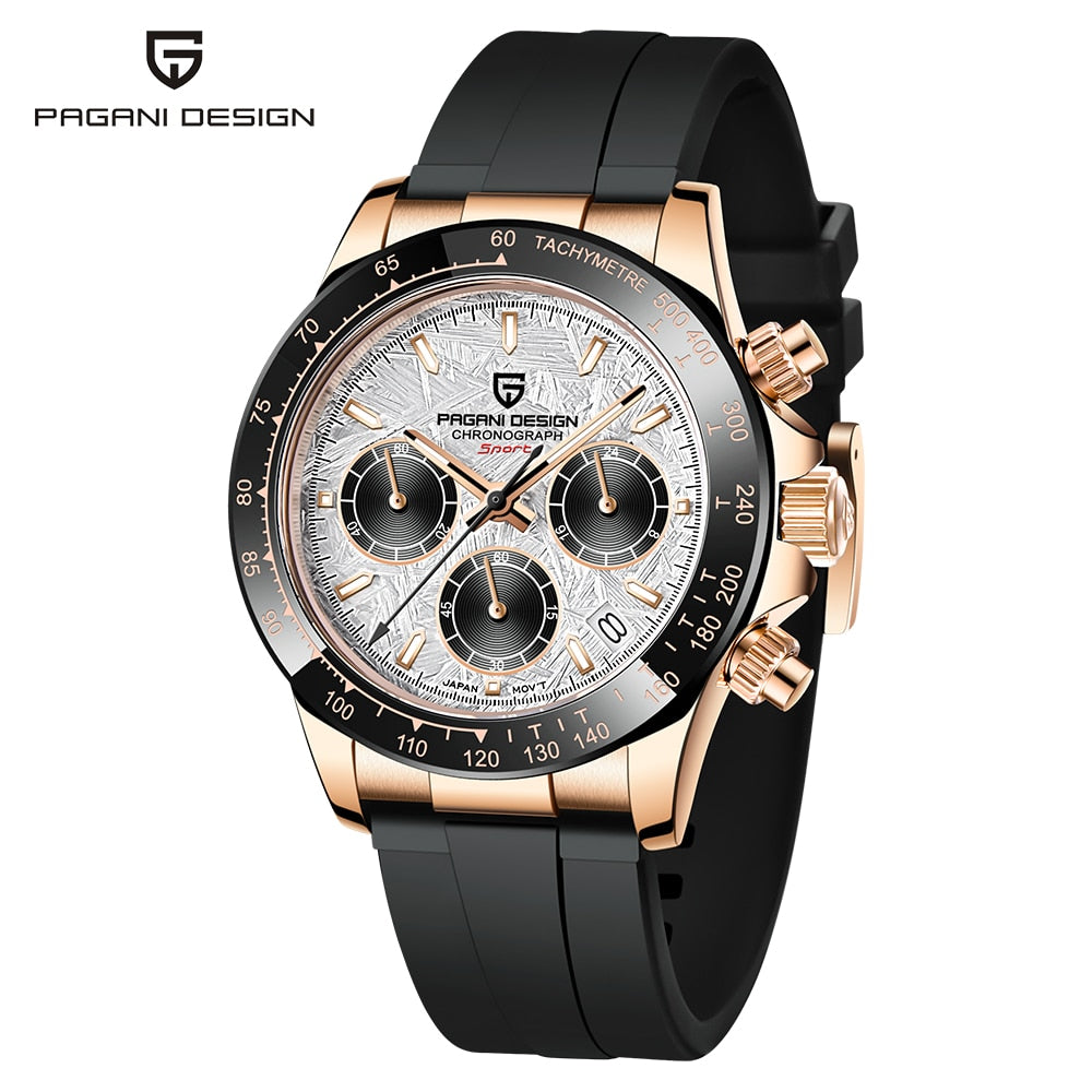 PAGANI DESIGN Rubber Strap Chronograph Watch