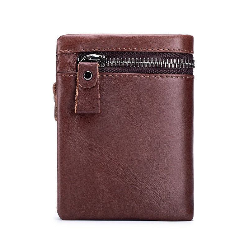 BULLCAPTAIN QB03 Short Tri-Fold Buckle Zipper Wallet