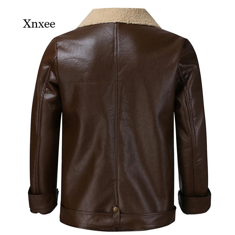 Fur Lined Long-Sleeved Leather Jacket