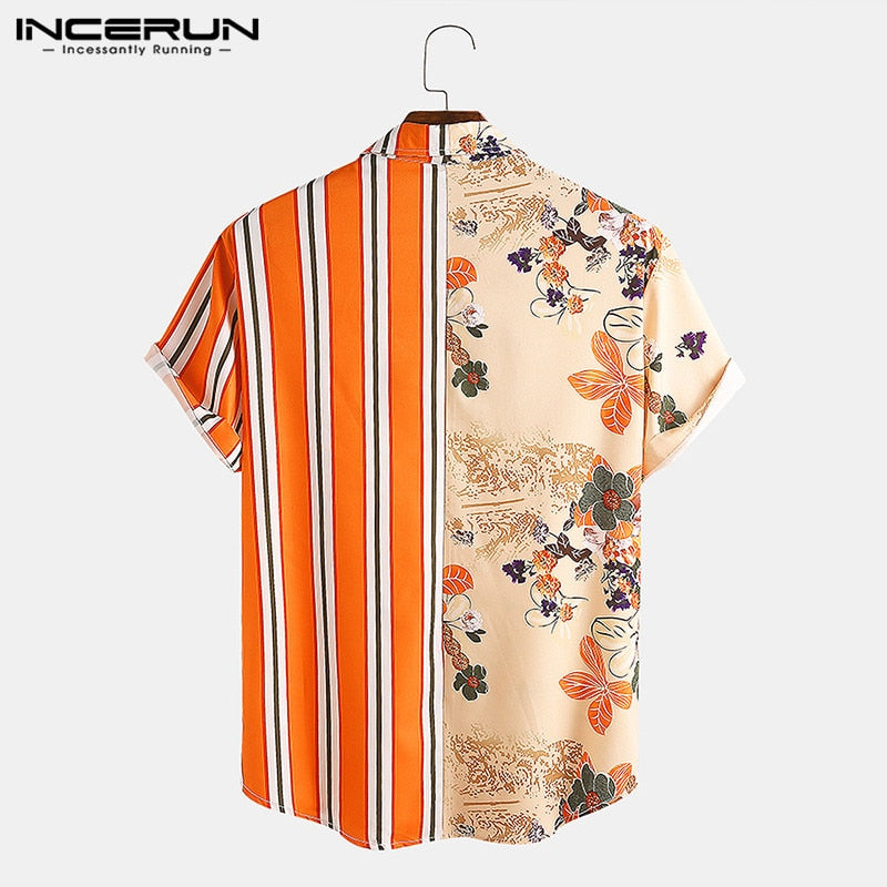 Men Casual Hawaiian Streetwear Short Sleeve Shirt