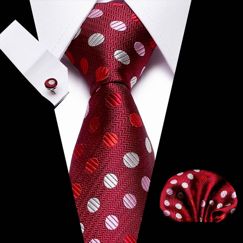 Mens Tie Handkerchief Cuffink Necktie Set