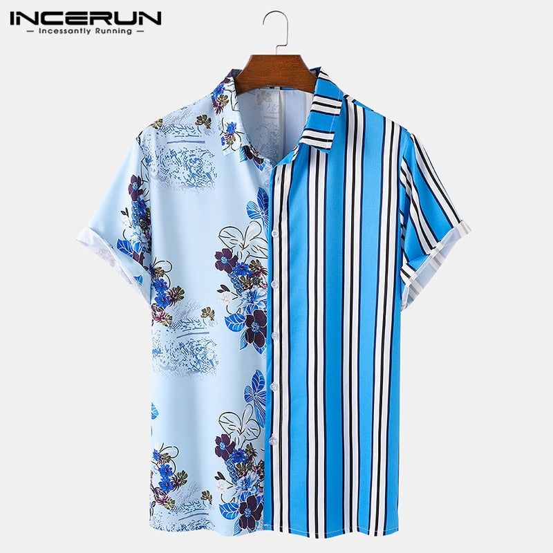 Men Casual Hawaiian Streetwear Short Sleeve Shirt