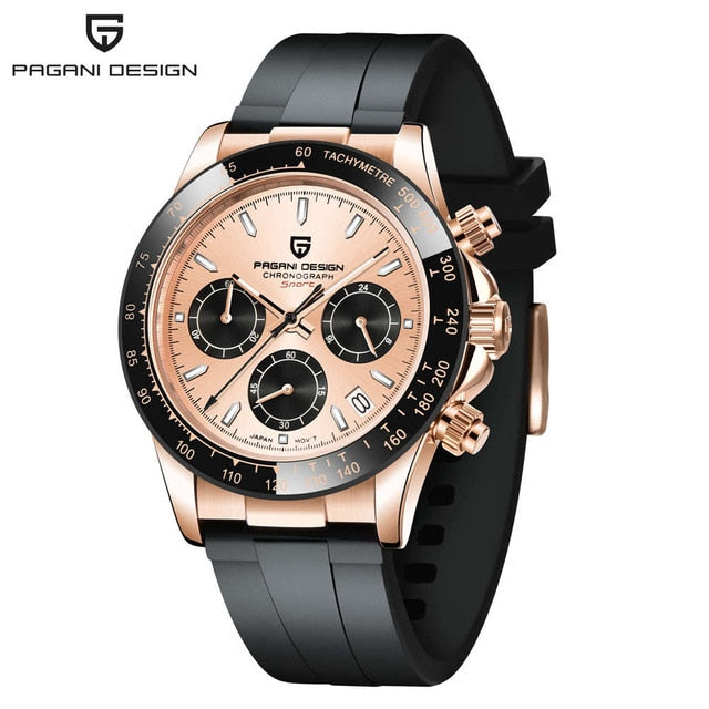 PAGANI DESIGN Rubber Strap Chronograph Watch