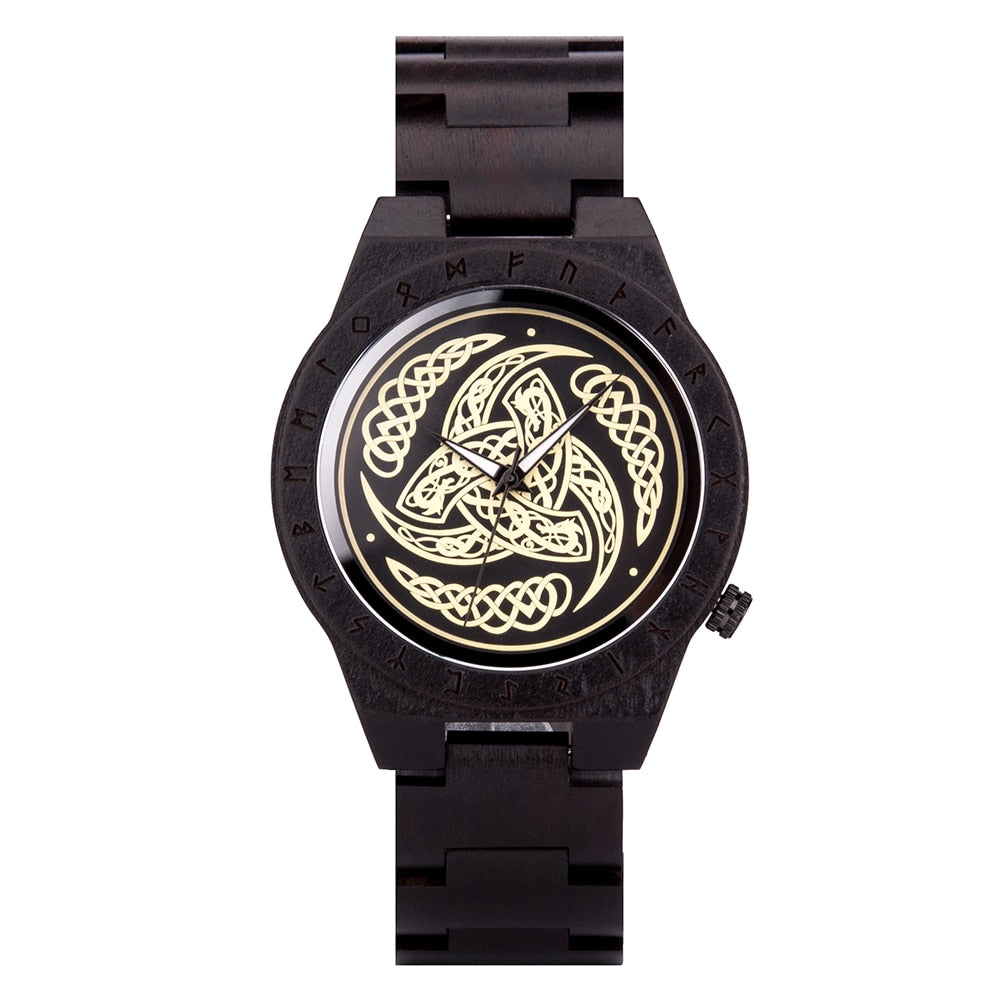 BOBO BIRD Men's Luxury Retro Ebony Wristwatch