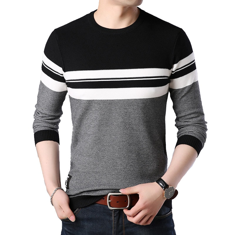 BORROW Mens Knitted Cardigan Sweater