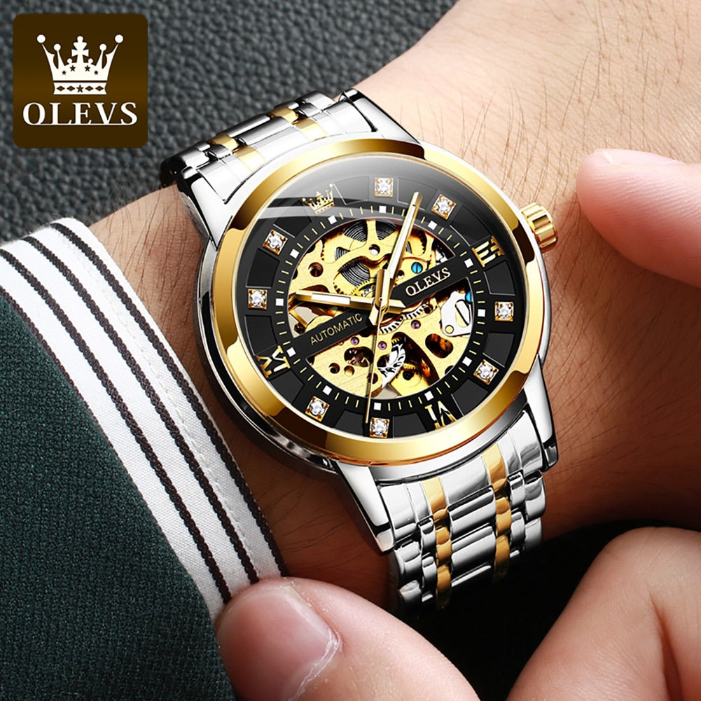 OLEVS Skeleton Luxury Waterproof Watch