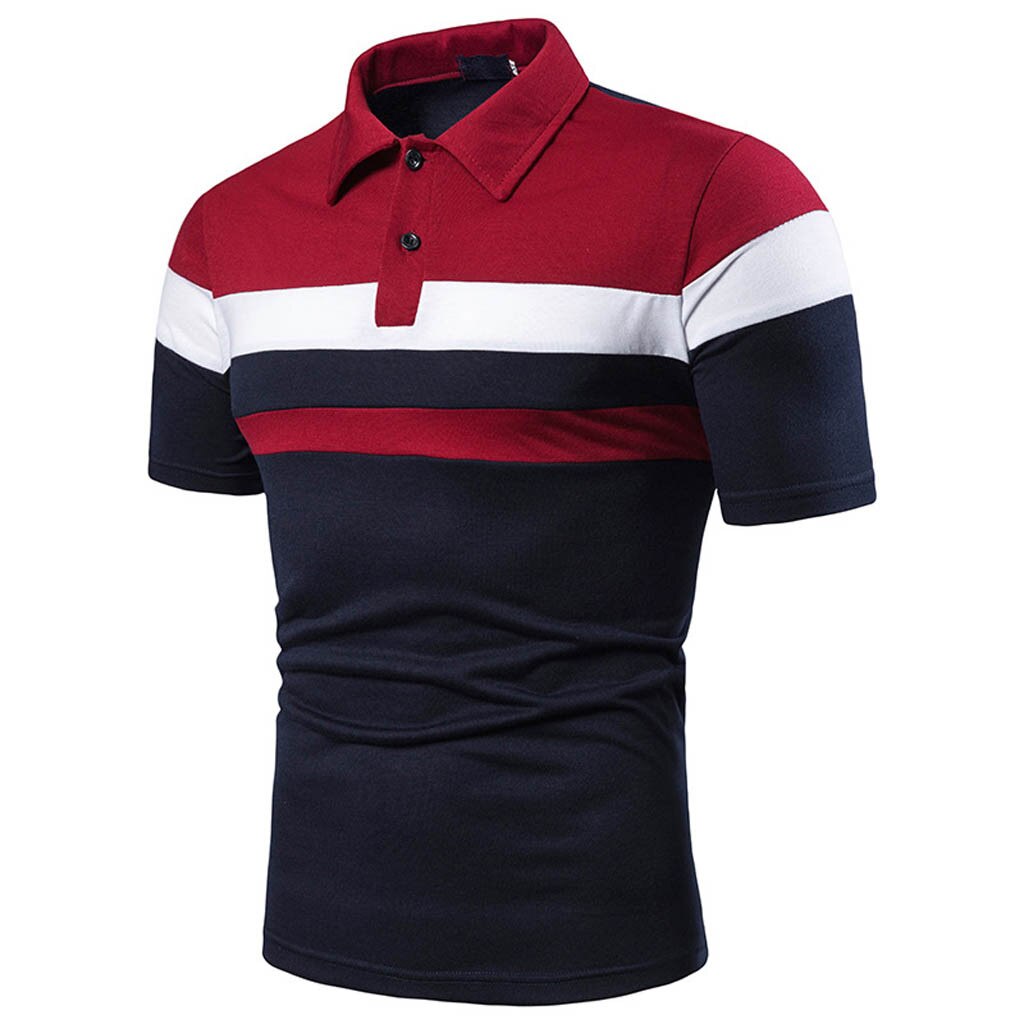 Striped Turn Down Collar Polo