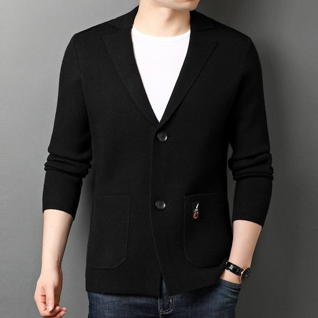 Casual Loose Knit Solid Color Blazer