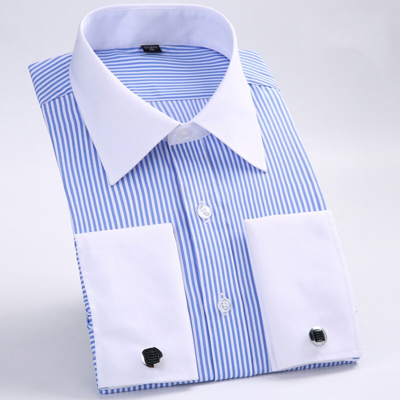 French Cuff Men's Formal Business Dress Shirt