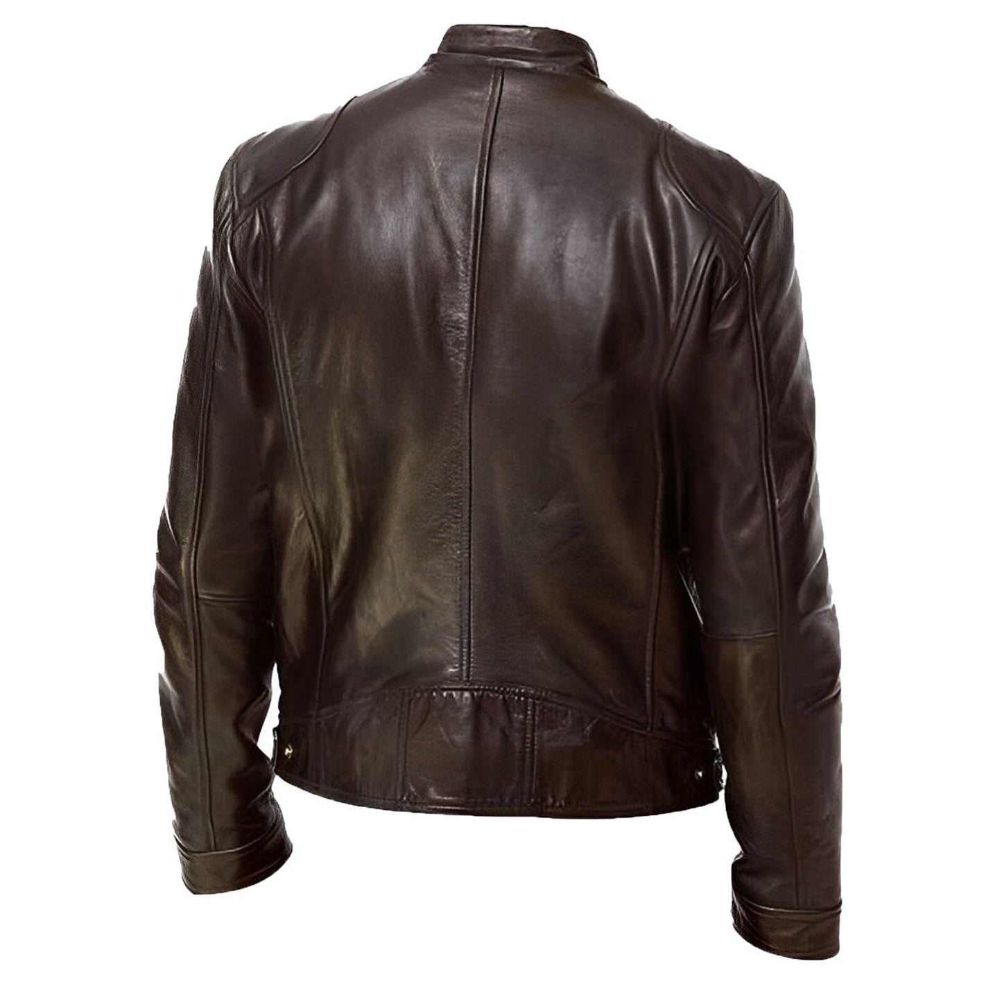 Men Autumn Vintage Zip Leather Jacket