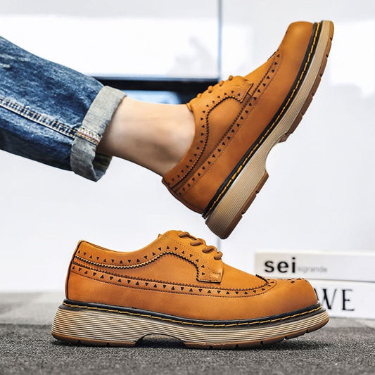 Men's Cow Leather Lace Up Loafers