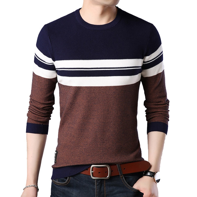 BORROW Mens Knitted Cardigan Sweater