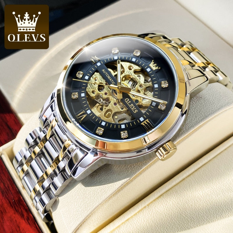 OLEVS Skeleton Luxury Waterproof Watch