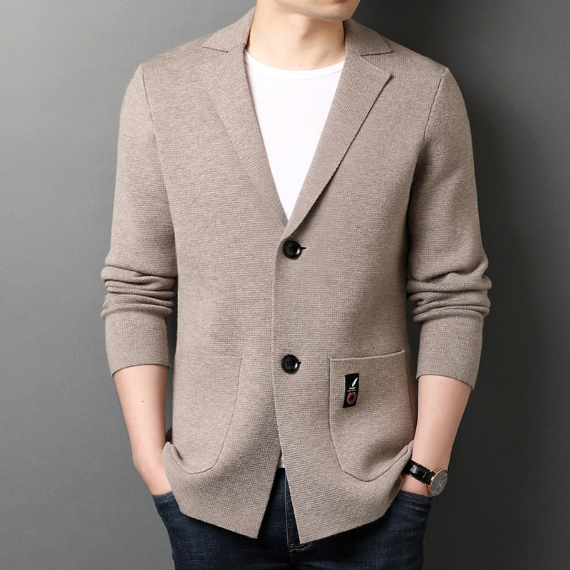 Casual Loose Knit Solid Color Blazer