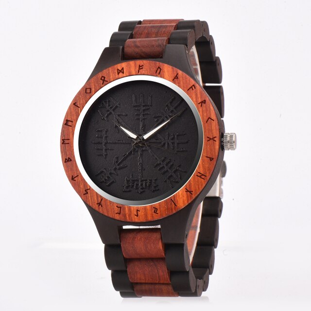 BOBO BIRD Men's Luxury Retro Ebony Wristwatch