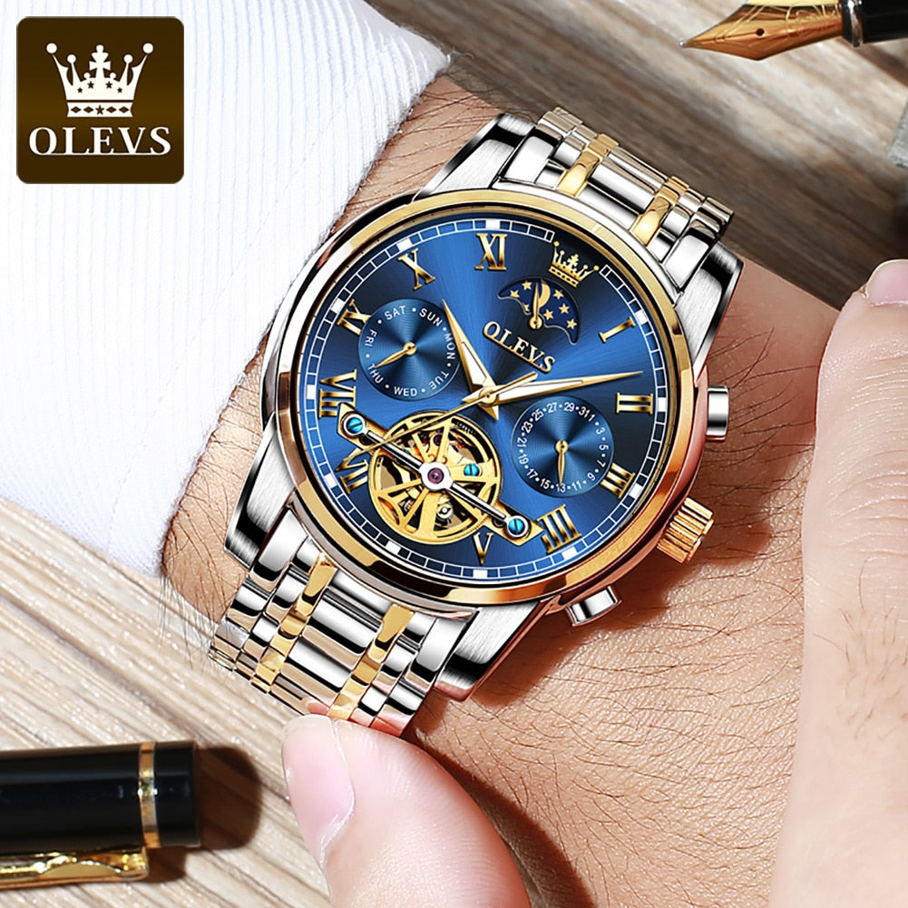 OLEVS Automatic Mechanical Skeleton Watch