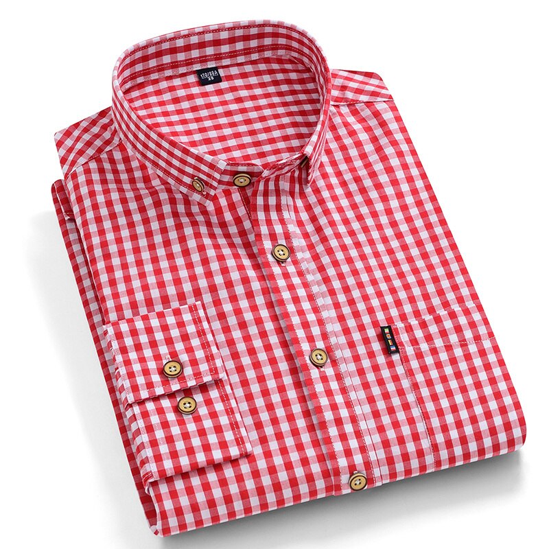 Thin 100% Cotton Plaid Shirts for Men