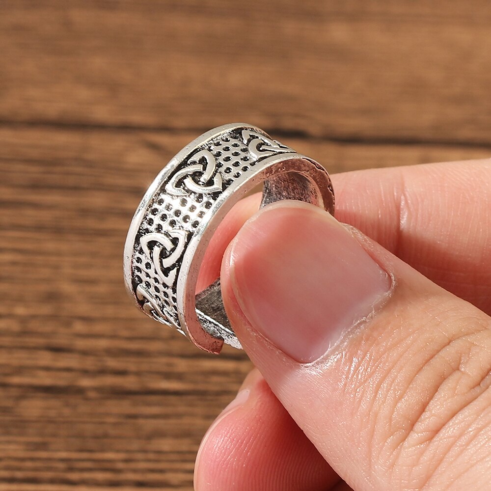 Vintage Celtic Triangle Knot Totem Rings