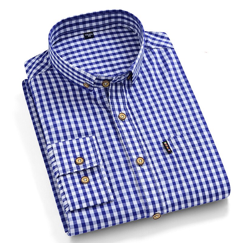 Thin 100% Cotton Plaid Shirts for Men