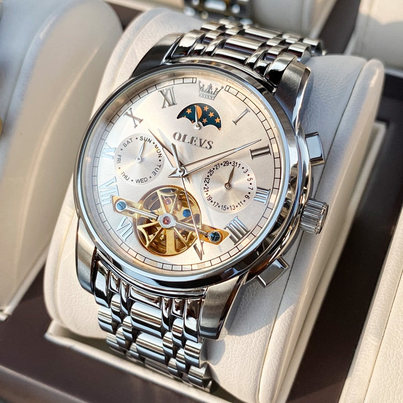 OLEVS Automatic Mechanical Skeleton Watch