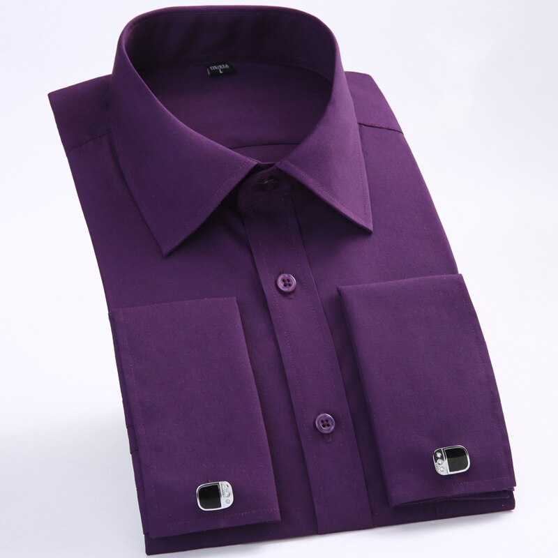 French Cuff Men's Formal Business Dress Shirt