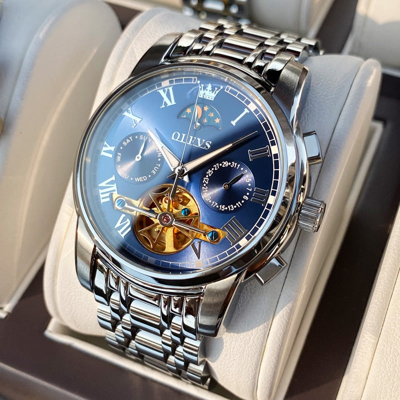 OLEVS Automatic Mechanical Skeleton Watch