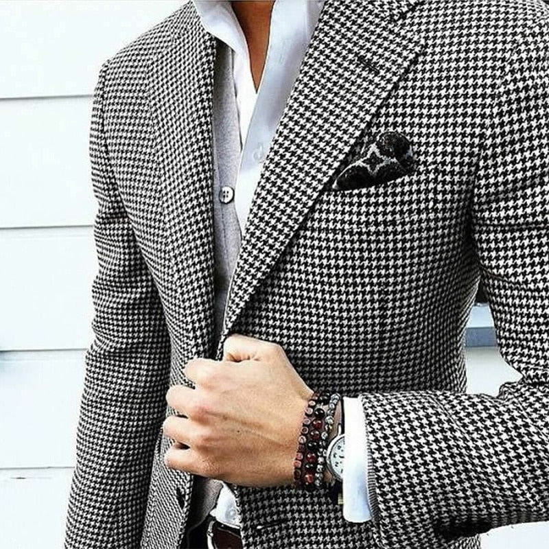 Notched Lapel Men's Suit Jacket