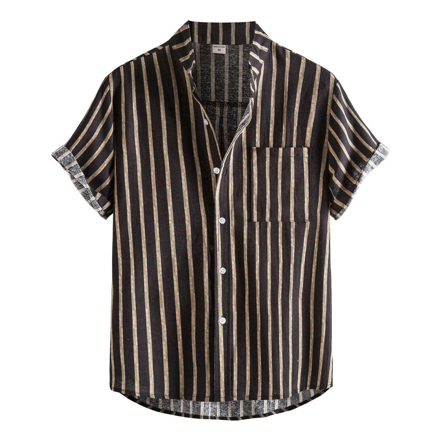 Linen Printed Summer Striped Cotton Shirt