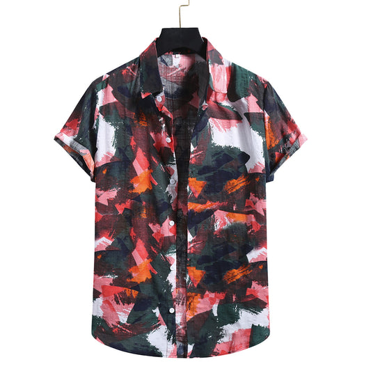 Mens Tropical Button Shirt
