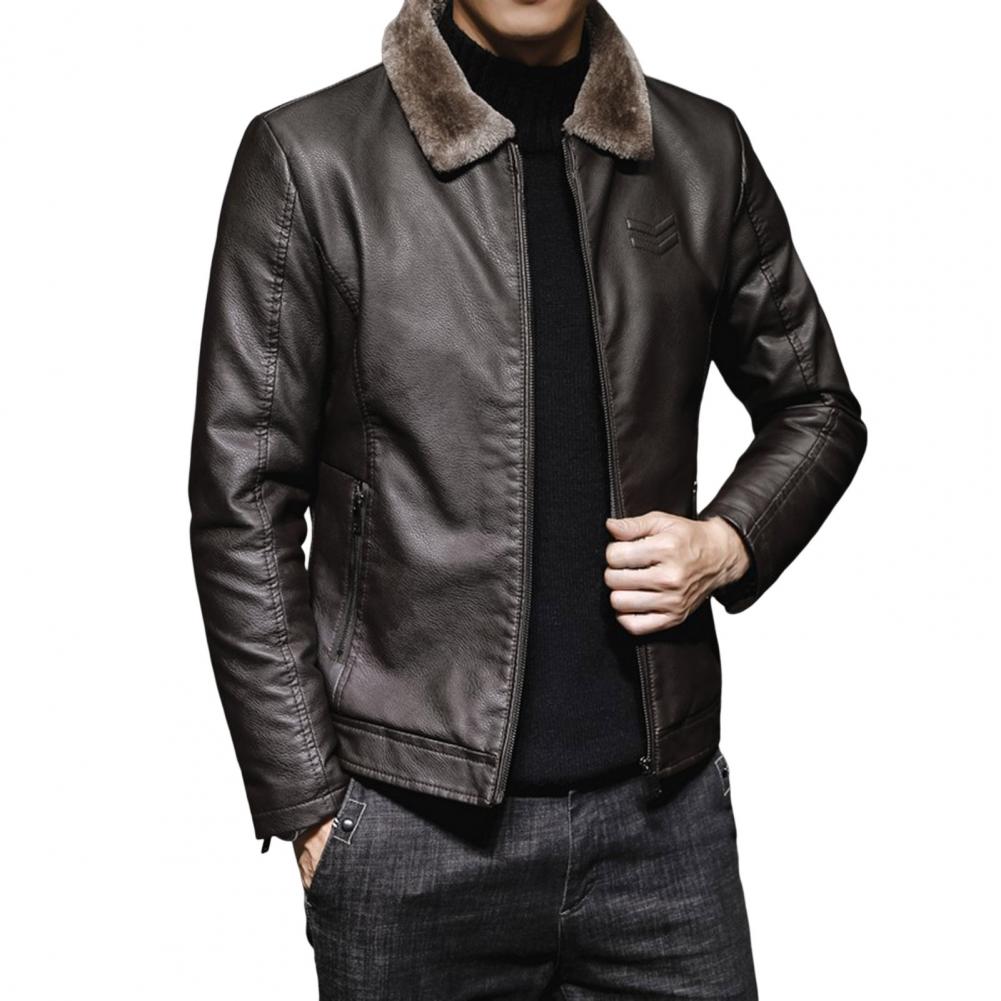 Windproof Men's Leather Jacket Autumn