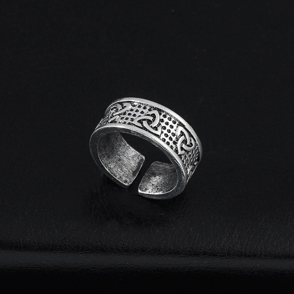 Vintage Celtic Triangle Knot Totem Rings