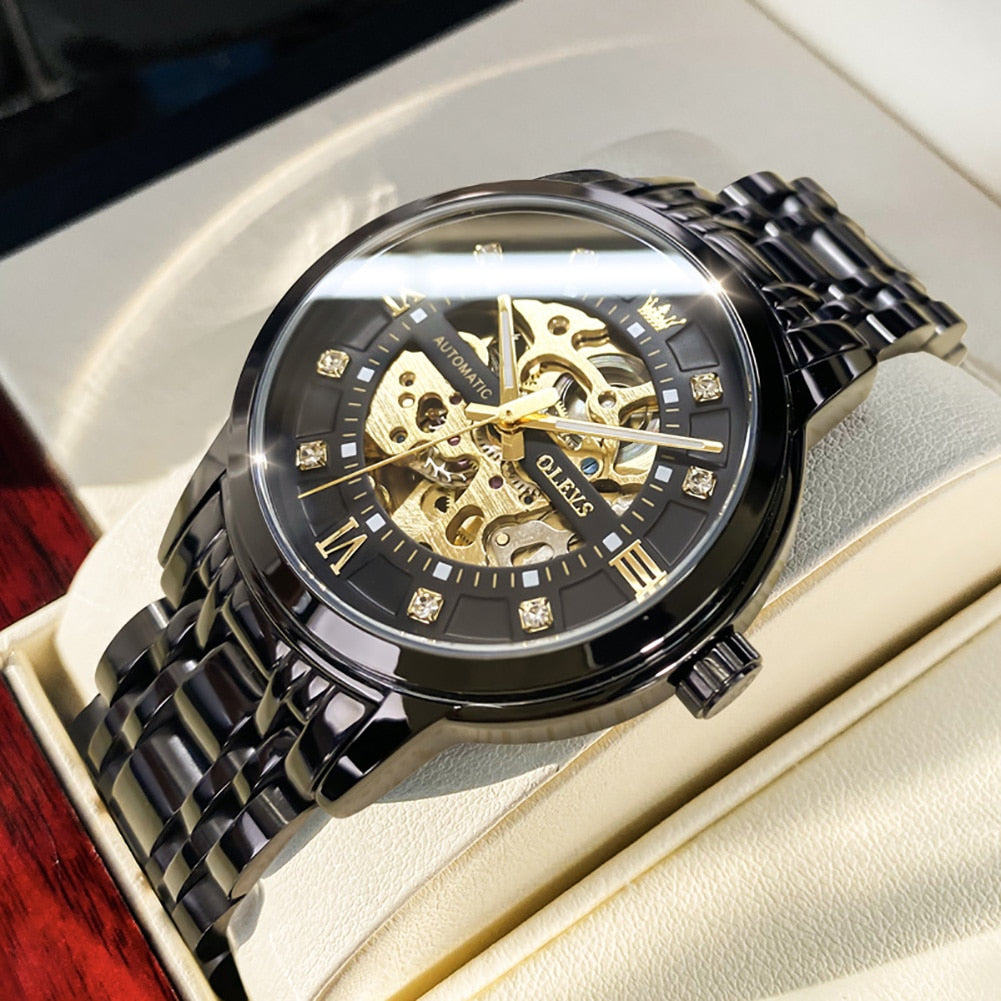 OLEVS Skeleton Luxury Waterproof Watch