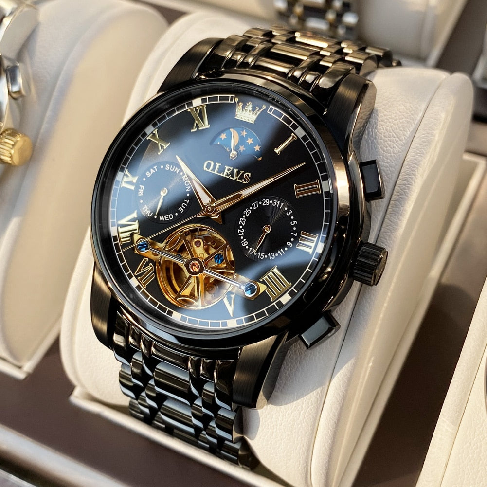 OLEVS Automatic Mechanical Skeleton Watch