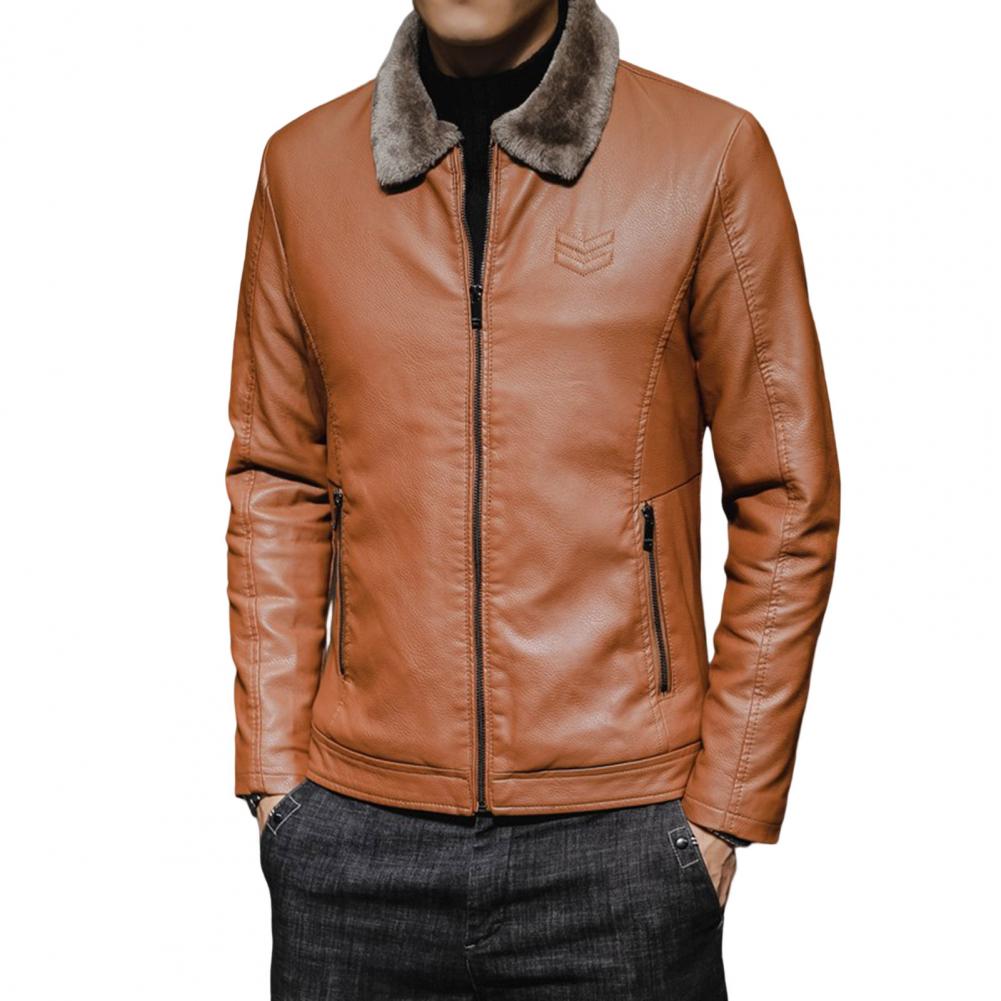 Windproof Men's Leather Jacket Autumn