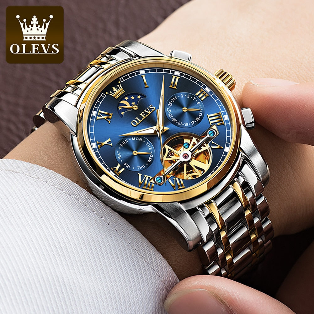 OLEVS Automatic Mechanical Skeleton Watch